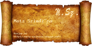 Metz Szimóna névjegykártya